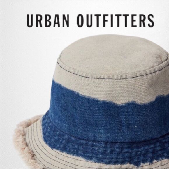 URBAN OUTFITTERS UO Avery Dip-Dyed Blue Denim Bucket Hat NEW - Picture 3 of 3